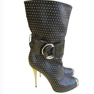 Giuseppe Zanotti Black Studded Heeled Boots